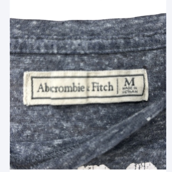 Abercrombie & Fitch Graphic Tee M | Distressed Soft Blue Vintage Style - Picture 3 of 4